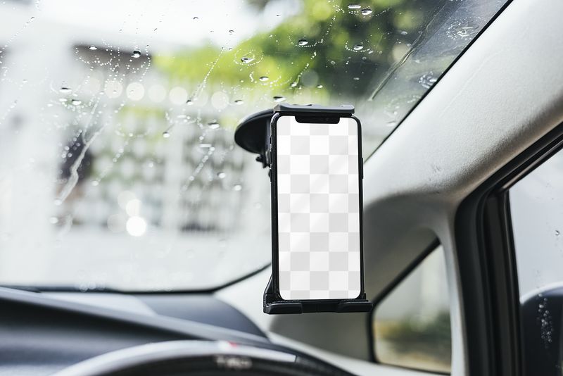Smartphone png mockup screen, car, | Free PNG Mockup - rawpixel