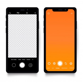 Smartphone template with camera interface Free Vector