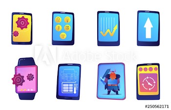 Smartphone vector illustrations set