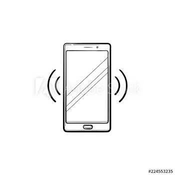 Smartphone vibrating hand drawn outline doodle icon