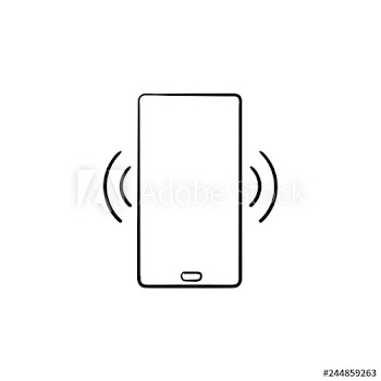 Smartphone vibrating hand drawn outline doodle icon