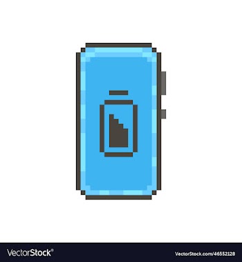 smartphone with a sign of a low battery