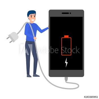 Smartphone with low battery indicator