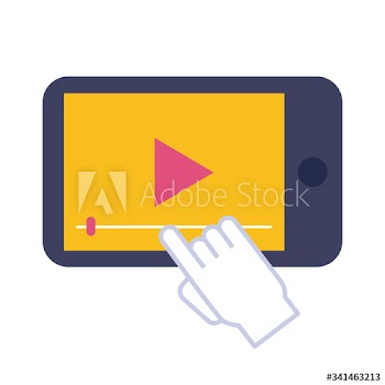 smartphone with media player flat style icon
