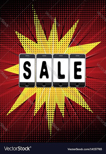 Smartphone with sale word vector image