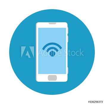 Smartphone with wifi icon design