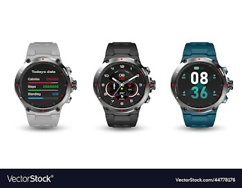 smartwatch collectionblueblackgray realistic