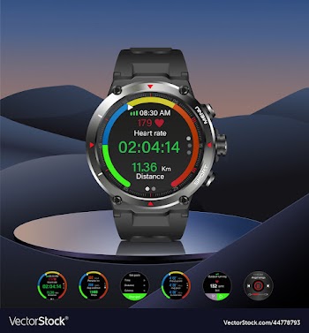 smartwatch with multiple smart watch clock faces