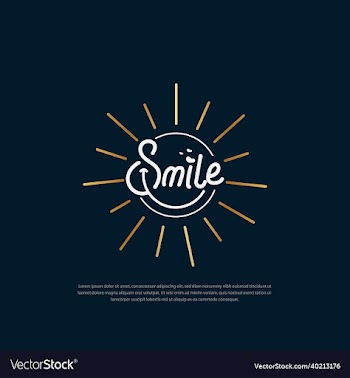 smile logo typography hand drawn sunshine banner