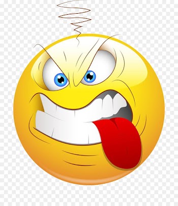Smiley Face Aggression Clip art - Angry and bite the tongue 