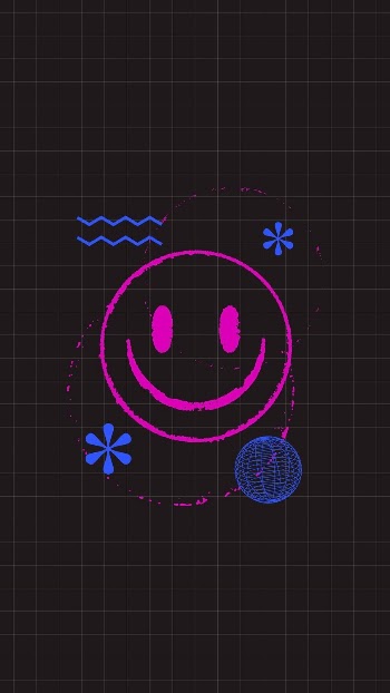 Smiley face mobile wallpaper, neon | Free Photo - rawpixel