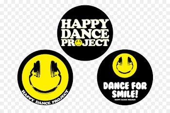 Smiley Logo Text Image HAPPY DANCE - ballet badge 