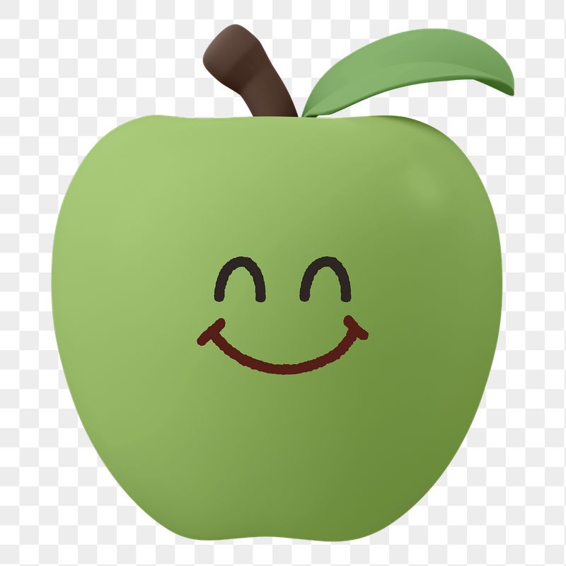 Smiling apple png fruit sticker, | Free PNG - rawpixel