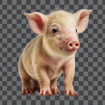 Smiling Baby Piglet PNG transparent background