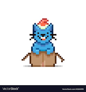 smiling blue cat in red santa hat