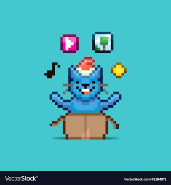 smiling blue cat in santa red hat