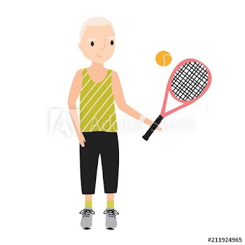 Smiling boy dressed in sportswear holding tennis racket