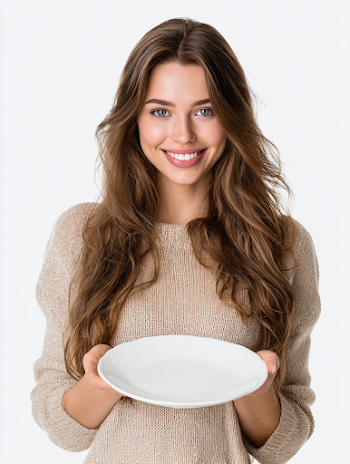 Smiling Brazilian Housewife with Plate