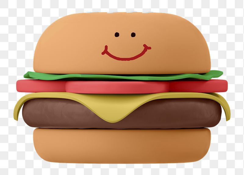 Smiling burger png sticker, 3D | Free PNG - rawpixel