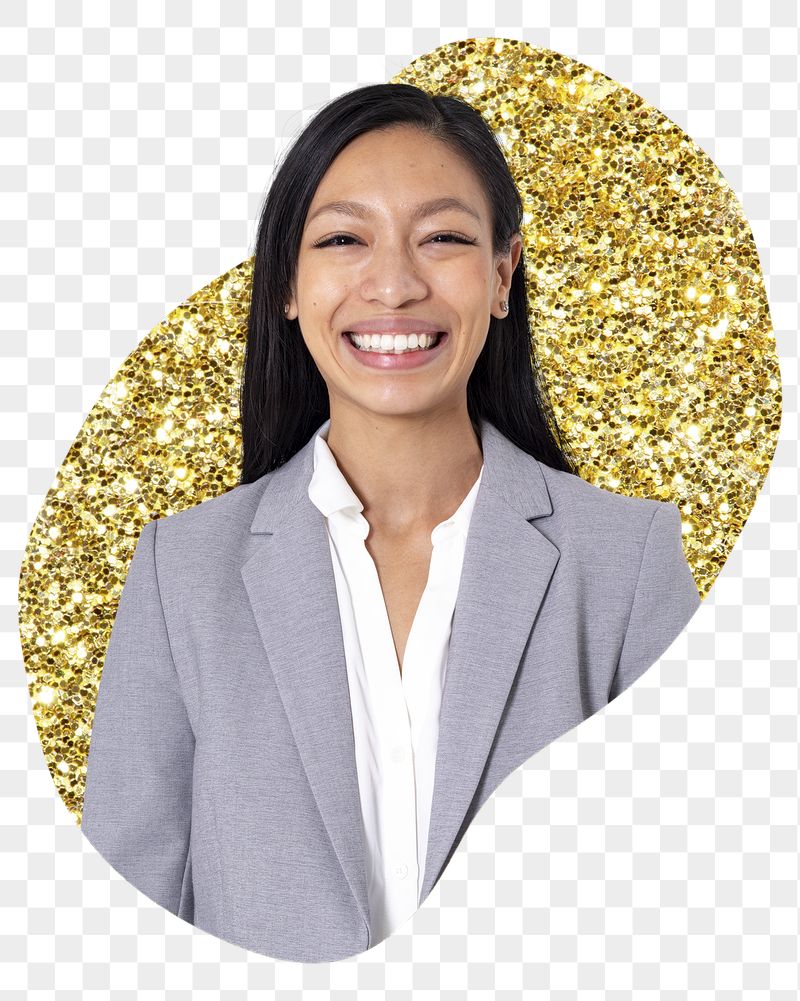 Smiling businesswoman png badge sticker, | Free PNG - rawpixel