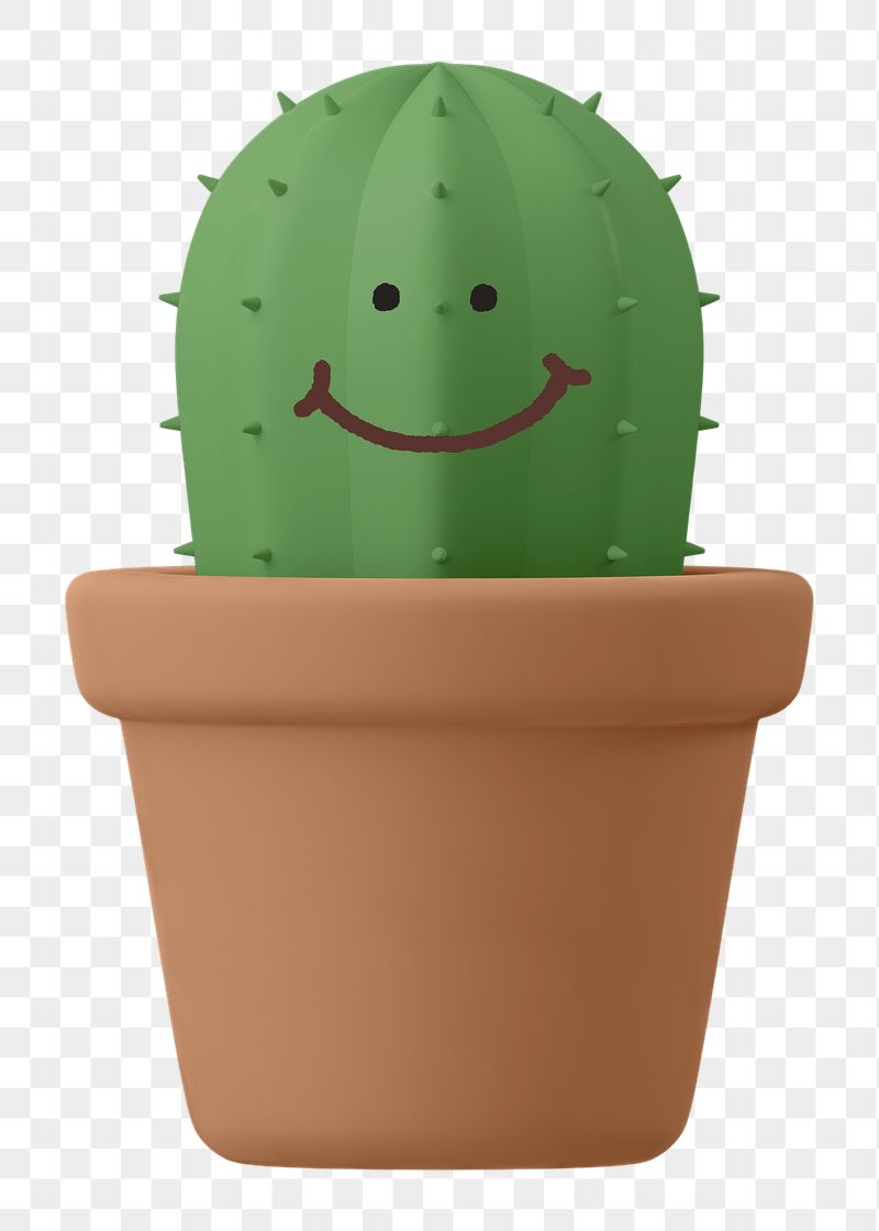 Smiling cactus png sticker, 3D | Free PNG - rawpixel
