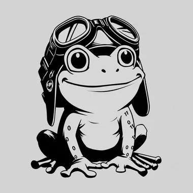 Smiling Cartoon Frog Pilot Smiling Cartoon Frog Pilot