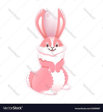  					Smiling cartoon rabbit Funny bunny Cute hare vector image														