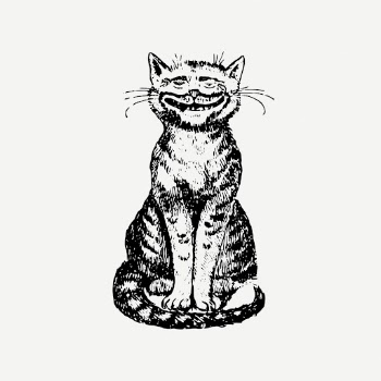 Smiling cat sticker, vintage animal | Free PSD - rawpixel