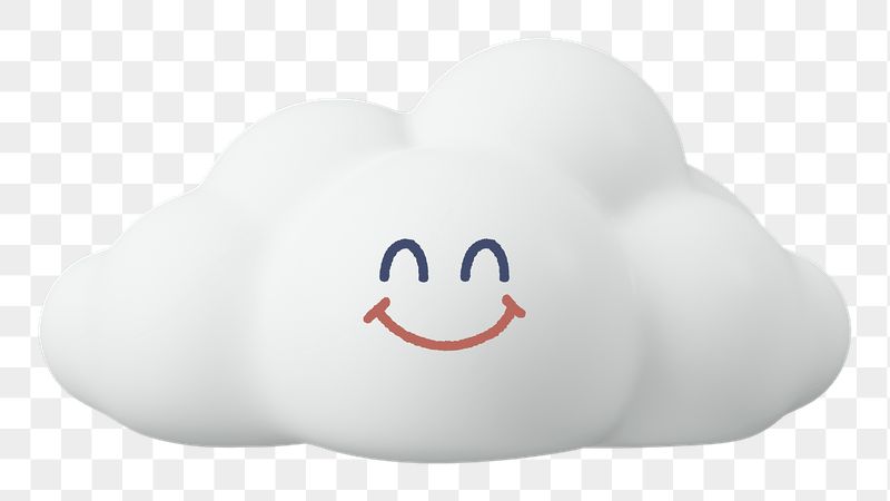 Smiling cloud png sticker, 3D | Free PNG - rawpixel