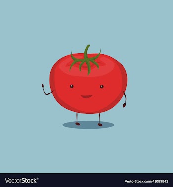 smiling cute tomato waving hand