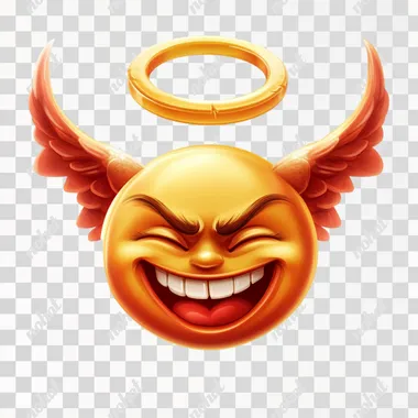 Smiling Devil Emoji with Angel Ring Smiling Devil Emoji with Angel Ring
