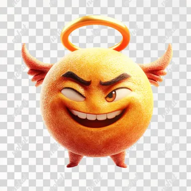 Smiling Devil Emoji with Angel Ring Smiling Devil Emoji with Angel Ring