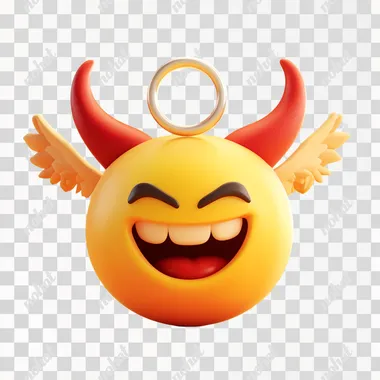 Smiling Devil Emoji with Angel Ring Smiling Devil Emoji with Angel Ring