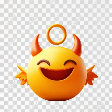 Smiling Devil Emoji with Halo Smiling Devil Emoji with Halo