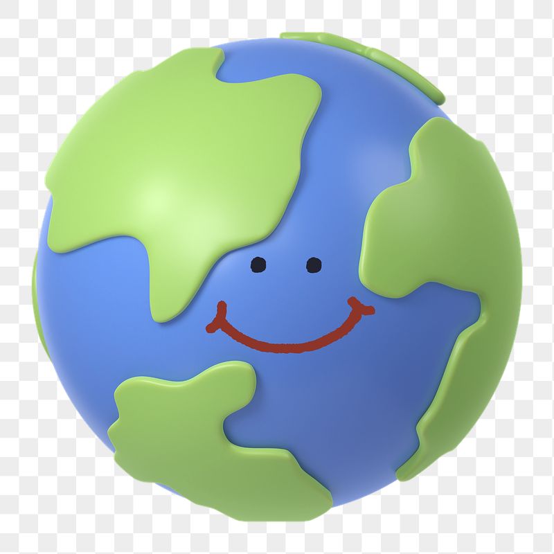Smiling Earth png sticker, 3D | Free PNG - rawpixel