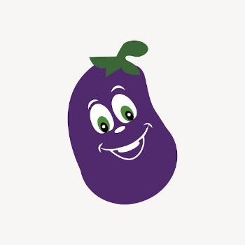 Smiling eggplant sticker, vegetable cartoon | Free PSD - rawpixel