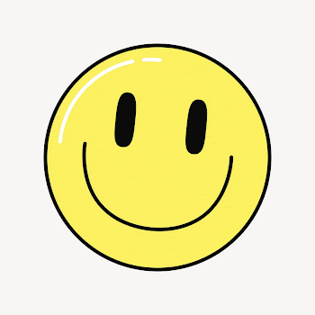 Smiling face clip art, yellow | Free Photo - rawpixel