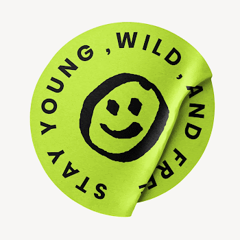 Smiling face neon green sticker | Free Photo - rawpixel