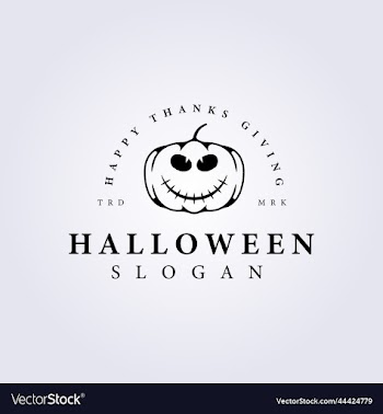 smiling halloween pumpkin logo
