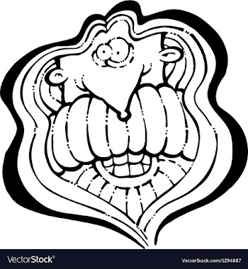 Smiling Hippy BW vector image