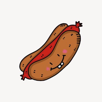 Smiling hotdog clipart, food illustration. | Free Photo - rawpixel