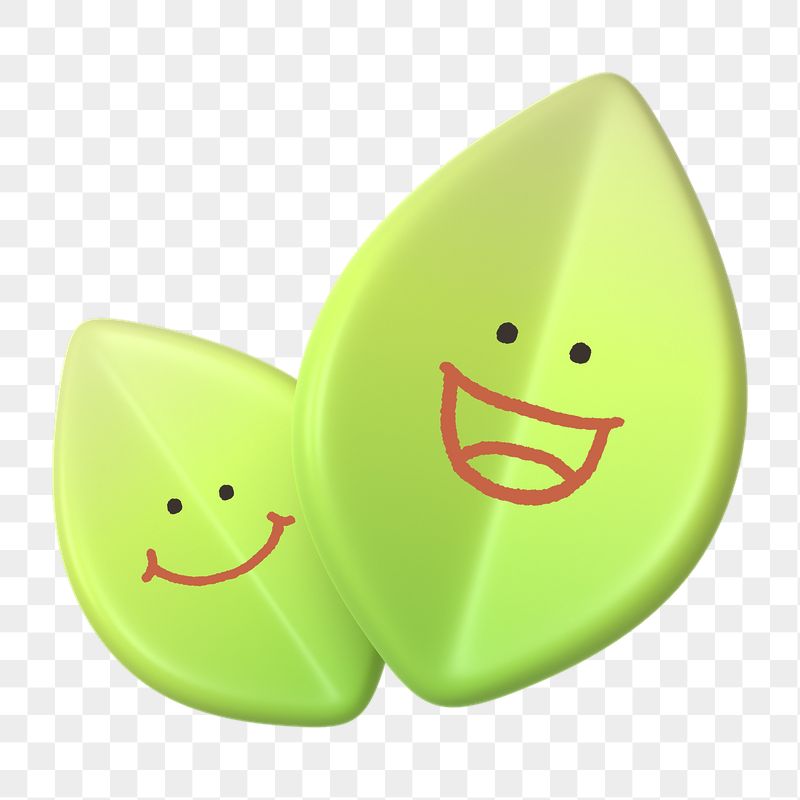 Smiling leaves png sticker, 3D | Free PNG - rawpixel