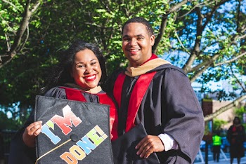Smiling Man and Woman Beside Trees