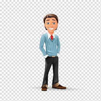 Smiling man , Animation A 3D computer graphics, Business people transparent background PNG clipart