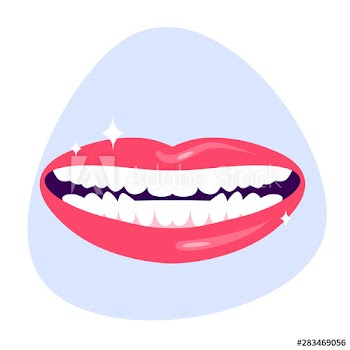 Smiling mouth with white clean teeth