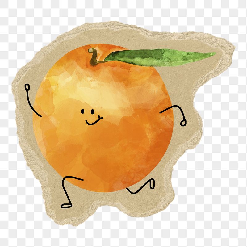 Smiling orange png sticker, torn | Free PNG - rawpixel