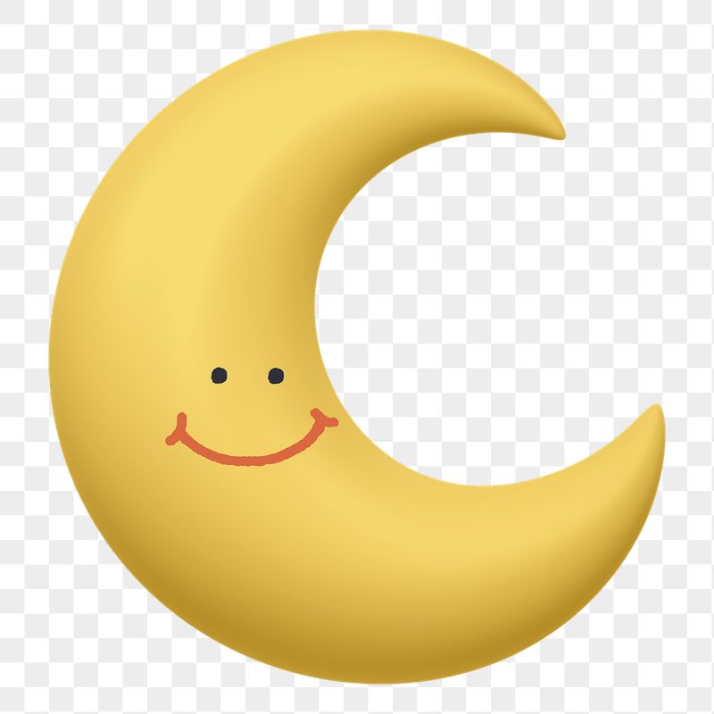Smiling png crescent moon sticker, | Free PNG - rawpixel