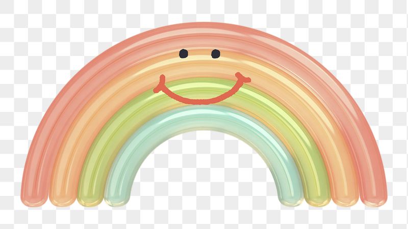 Smiling rainbow png sticker, 3D | Free PNG - rawpixel