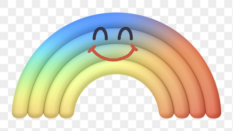 Smiling rainbow png sticker, 3D | Free PNG - rawpixel