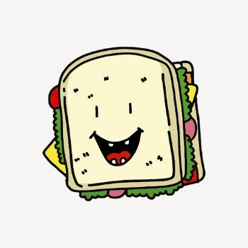 Smiling sandwich clipart, food cartoon | Free PSD - rawpixel